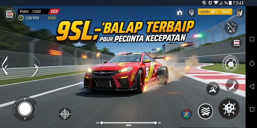 Screenshot menampilkan momen balap mendebarkan di 9SL.
