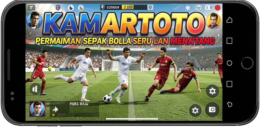 Tangkapan layar KAMARTOTO menampilkan aksi seru permainan sepak bola.