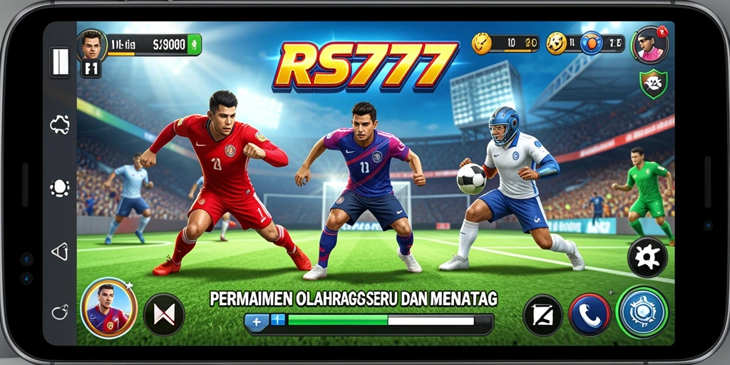 Tampilan gameplay RS777 dengan aksi olahraga yang mendebarkan.