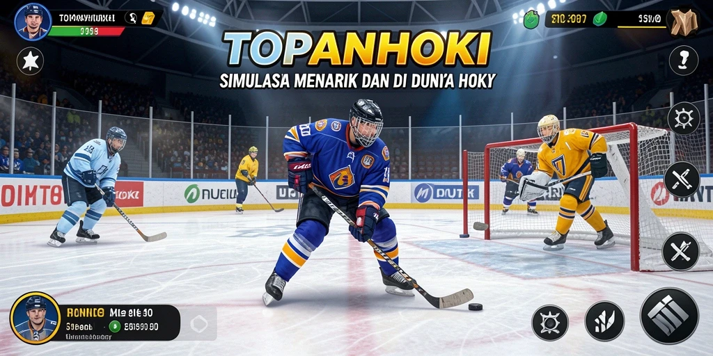 Tampilan menarik dari gameplay hoki dalam TOPANHOKI.