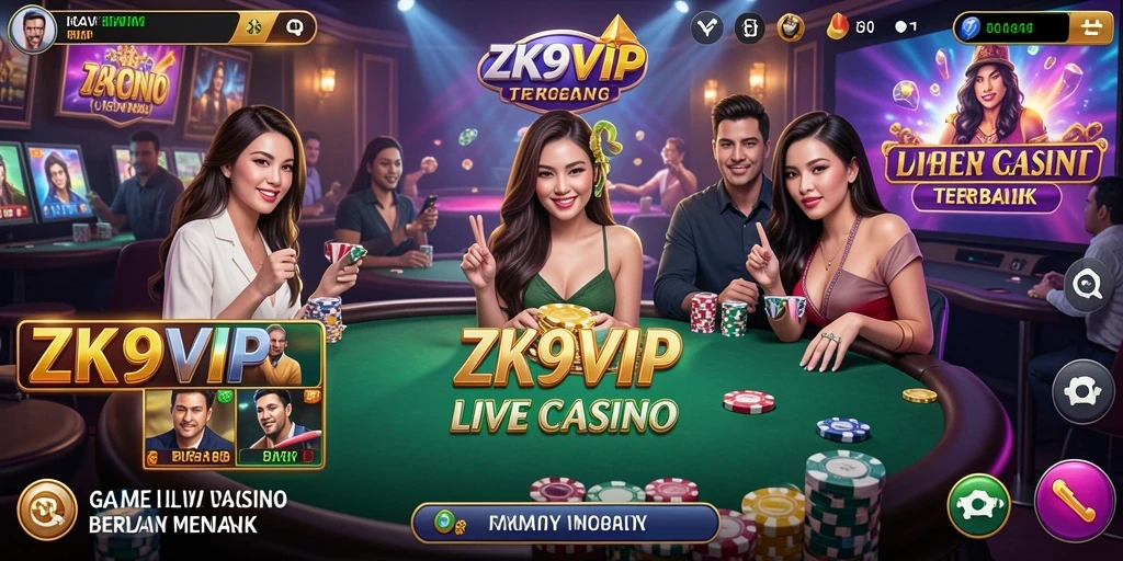 Tampilan permainan Live Casino di ZK9VIP yang menakjubkan dan interaktif.